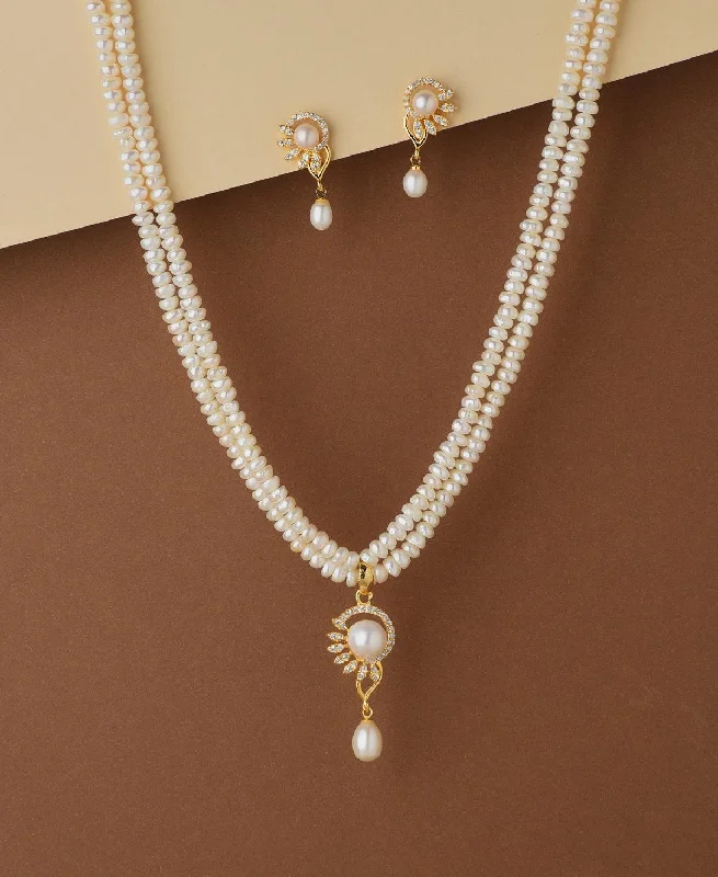 Heart-shaped necklaces for women -Trendy Pearl Necklace Set