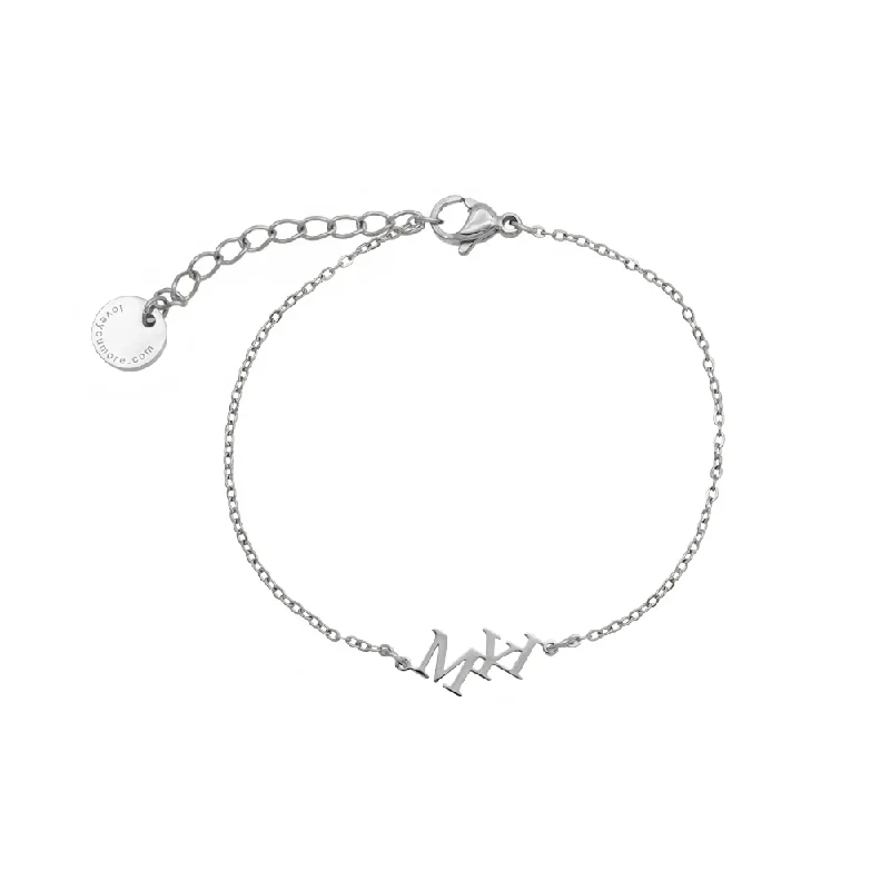 Women trendy bangles and bracelets -Mini LYM letter Silver Bracelet