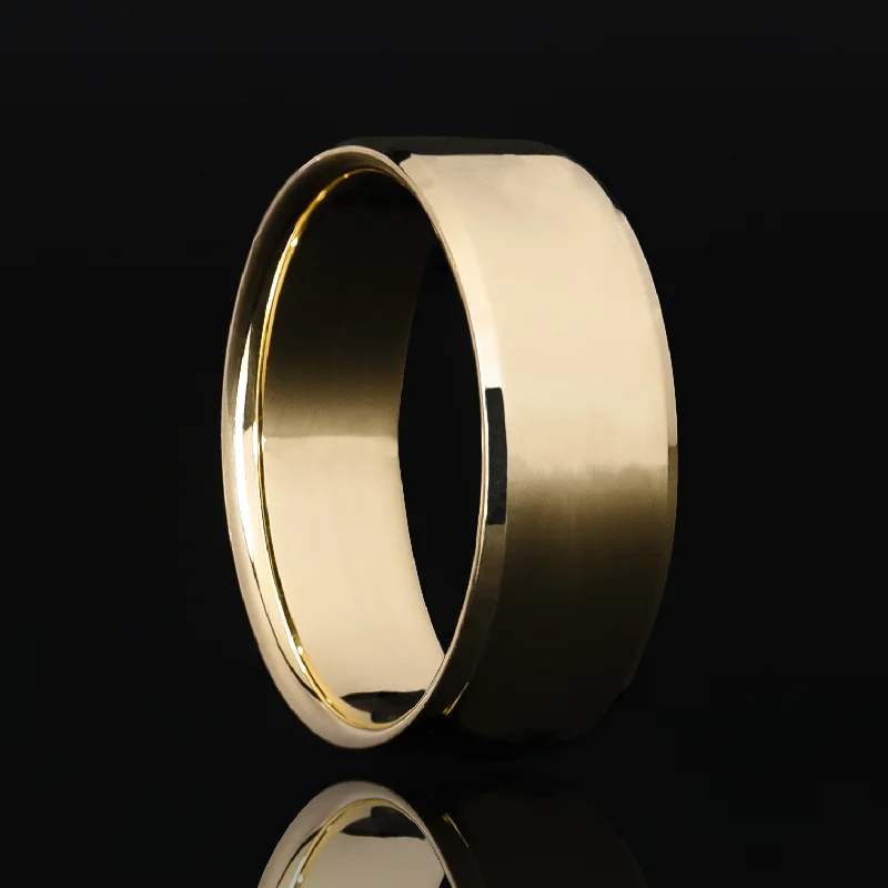 Women multi-stone rings -8mm Beveled Gold Ring