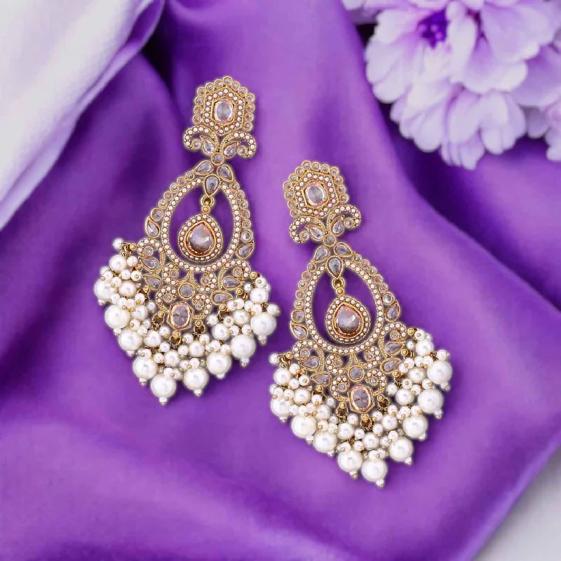 Women emerald earrings -Ivory Aamira Danglers