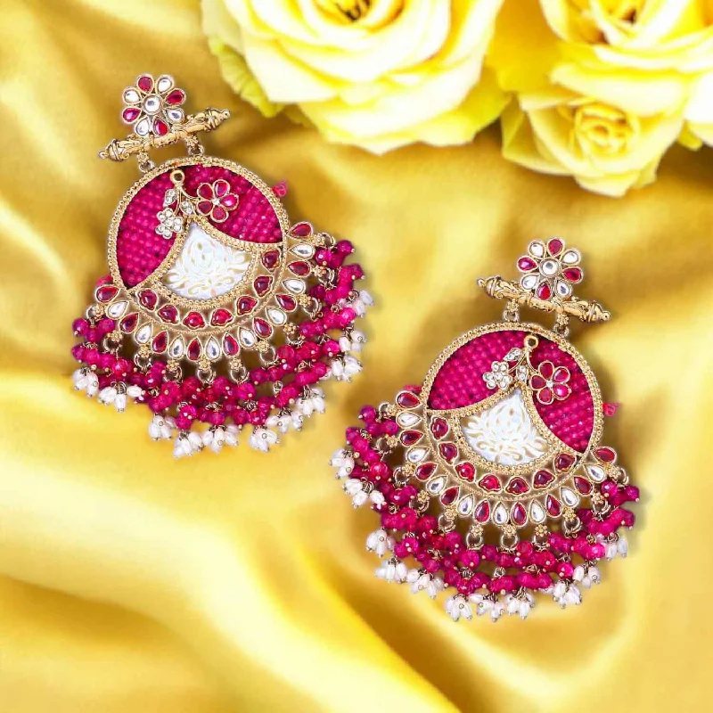 Women hoop diamond earrings -Rani Fareena Chandbalis