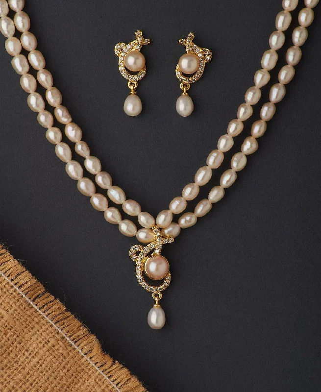 Delicate necklaces for women -Trendy Real Pearl Necklace Set