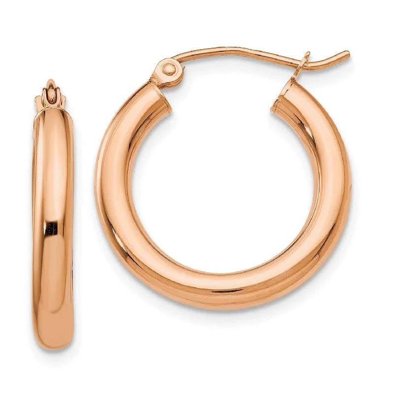 Women oversized earrings -14KT Rose Gold 20X3MM Hoop Earrings