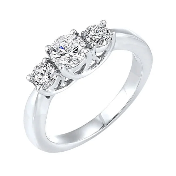 Women floral rings -14Kt White Gold Diamond (3/4Ctw) Ring