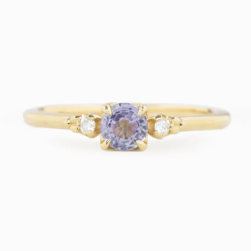 Modern cuff engagement rings for women -Estel Ring 4.5mm Blue Ceylon Sapphire