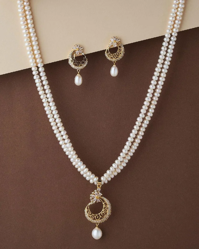 Short necklaces for women -Trendy Pearl Necklace Set