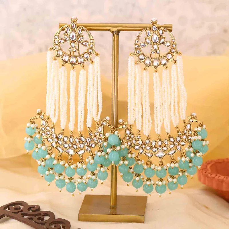 Women modern earrings -Turquoise Rashika Chandbalis