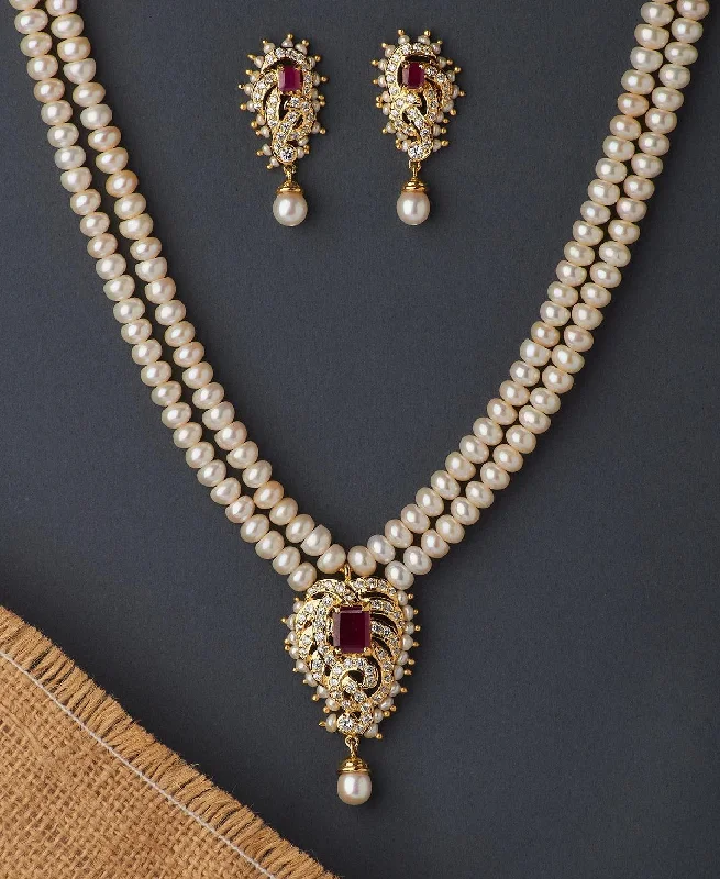 Romantic necklaces for women -Traditional Pearl Necklace Set