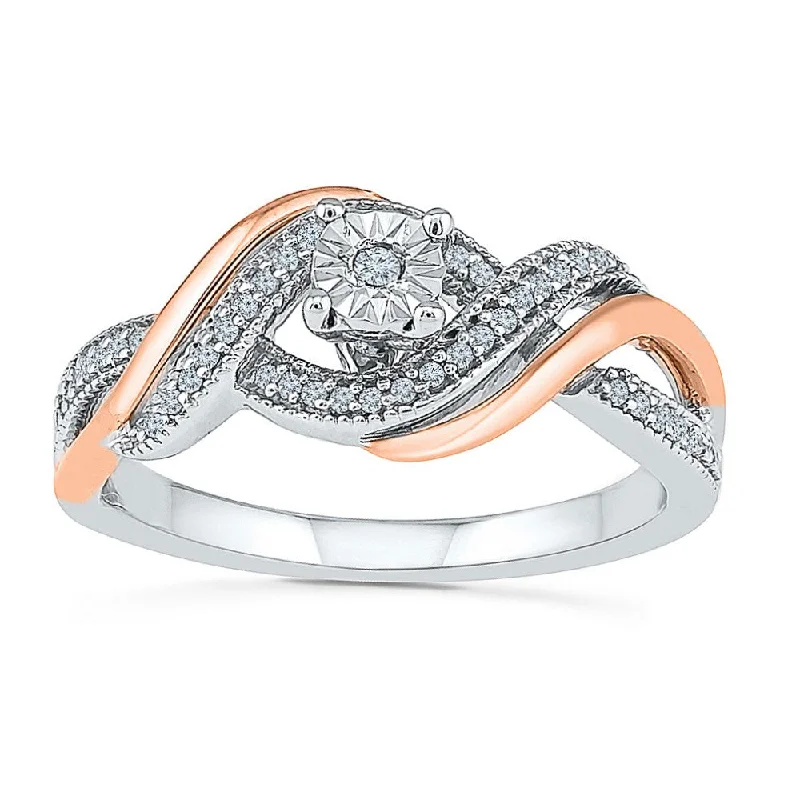 Women stackable rings -.16ctw Diamond Swirl Ring