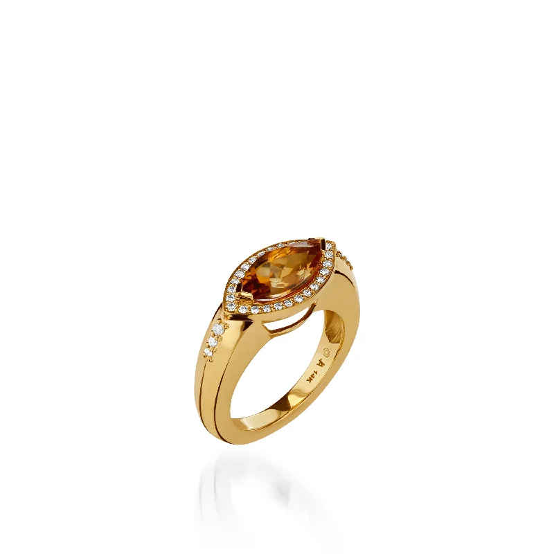 Women multi-stone rings -Elixir Gemstone Stack Ring with Diamonds