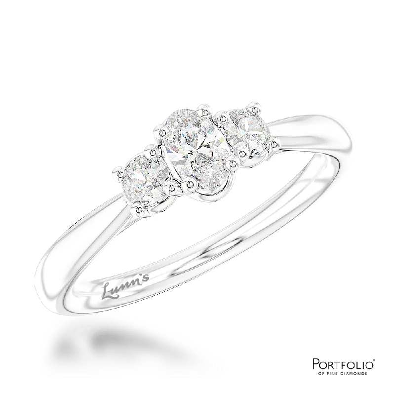 Affordable rings for women -Three Stone 0.20ct F SI Diamond Platinum Ring