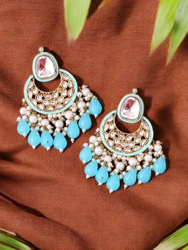 Women beaded earrings -Turquoise Aabriti Chandbalis