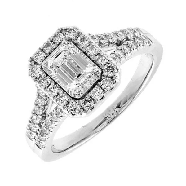 Women vintage-inspired rings -14Kt White Gold Diamond(3/4Ctw) Ring