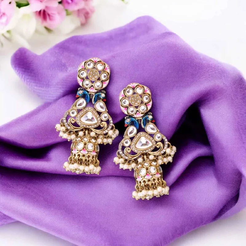 Women fashion earrings -Ivory Bhagya Jhumkis