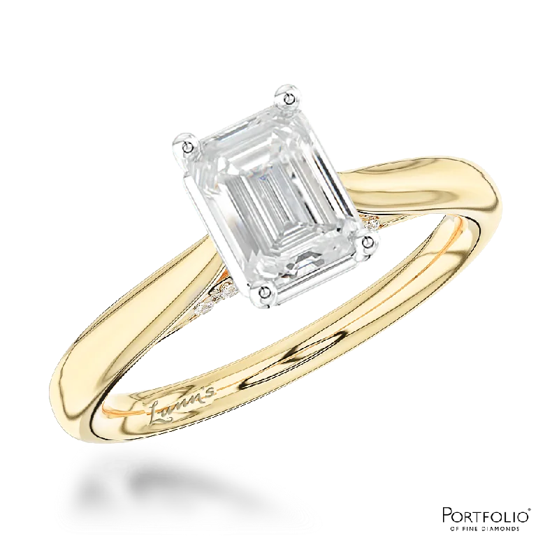 Women fashionable gemstone rings -Solitaire 1.01ct F VS1 Diamond Yellow Gold/Platinum Ring