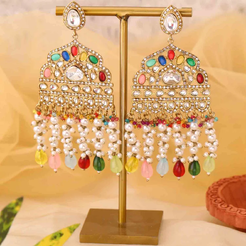 Women luxury earrings -Multicolor Ashuni Chandbalis