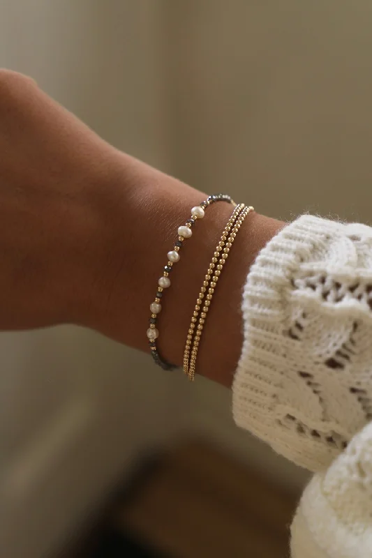 Women birthstone bangles and bracelets -SMOKY PEARL BRACELET