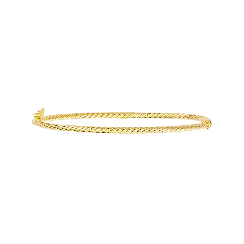 Women infinity bangles and bracelets -14k Gold Ridged Bangle Bracelet