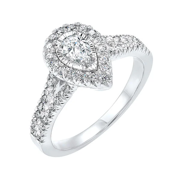 Women dainty rings -14Kt White Gold Diamond(3/4Ctw) Ring