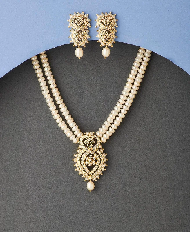 Birthstone necklaces for women -Traditional Real Pearl Necklace Set