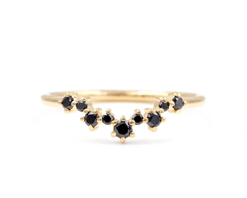 Women handmade rings -Black Diamond Original Aster Cluster Band