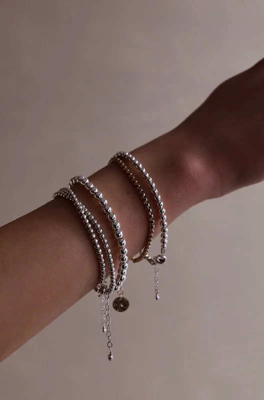 Women zodiac bangles and bracelets -SILVER FILLED BEADED BRACELET