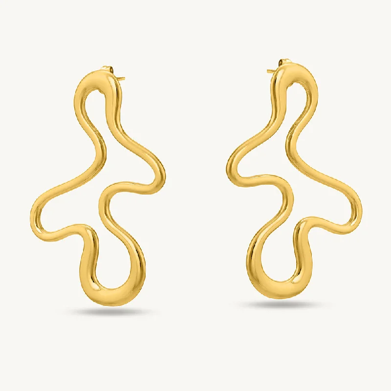 Women bohemian earrings -Minimalist Irregular Hollow Drop Earrings