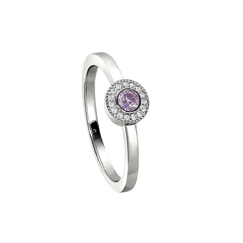 Women stacking gemstone rings -Birth Gems Pink Sapphire Ring