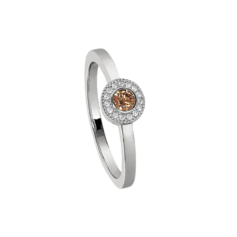 Women silver rings -Birth Gems Topaz Ring