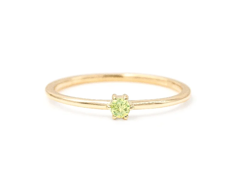 Women silver rings -Peridot Stacker