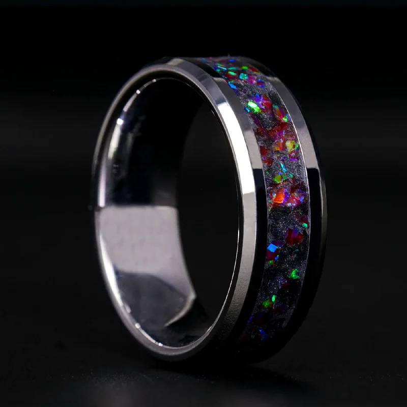 Women minimalist rings -The Imperial | Opal and Tungsten Glowstone Ring