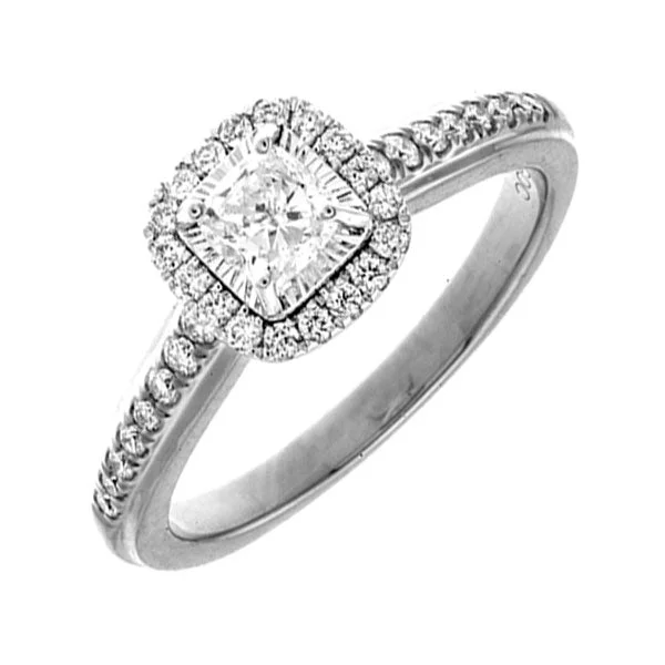 Women engagement rings -14Kt White Gold Diamond(5/8Ctw) Ring