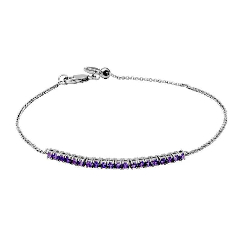 Women floral charm bangles and bracelets -Samuel B. Dazzle Gemstone Adjustable Bracelet