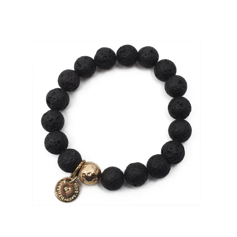 Custom bangles and bracelets for women -The Luna Bracelet in Black Lava