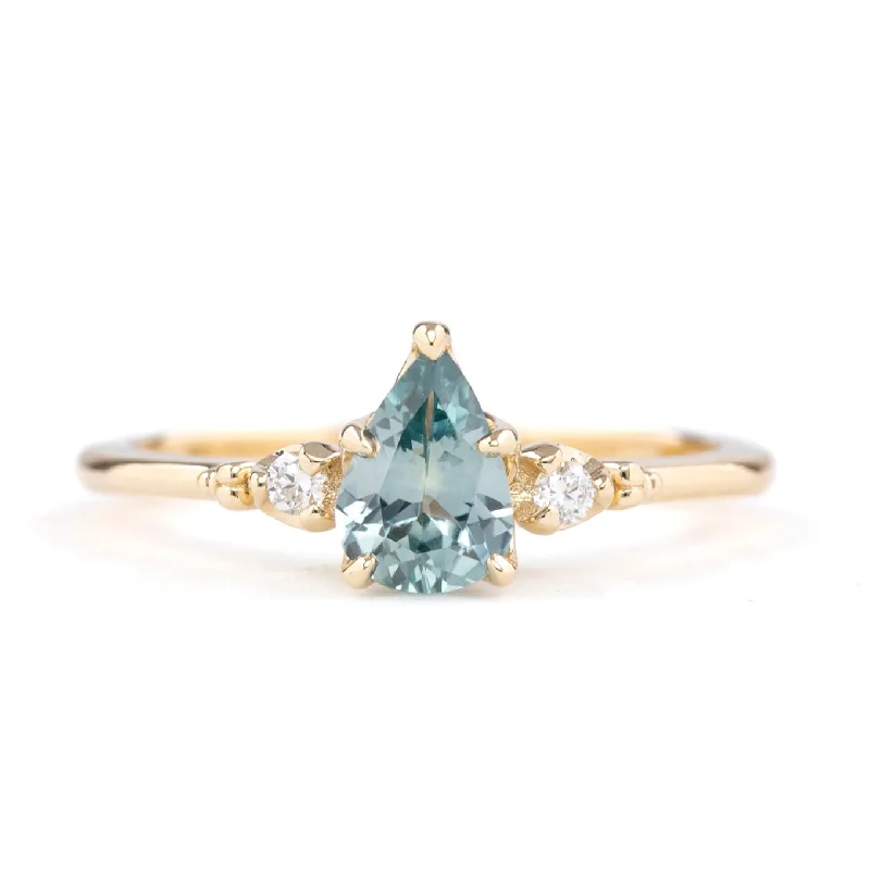 Elegant engagement rings for women -Estel Ring 0.76ct Blue Montana Sapphire, 14k Yellow Gold (One of a kind)