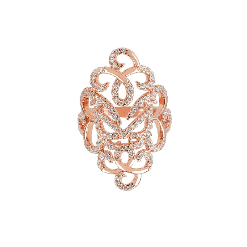 Women gold-plated rings -Rose Gold Fancy Ring