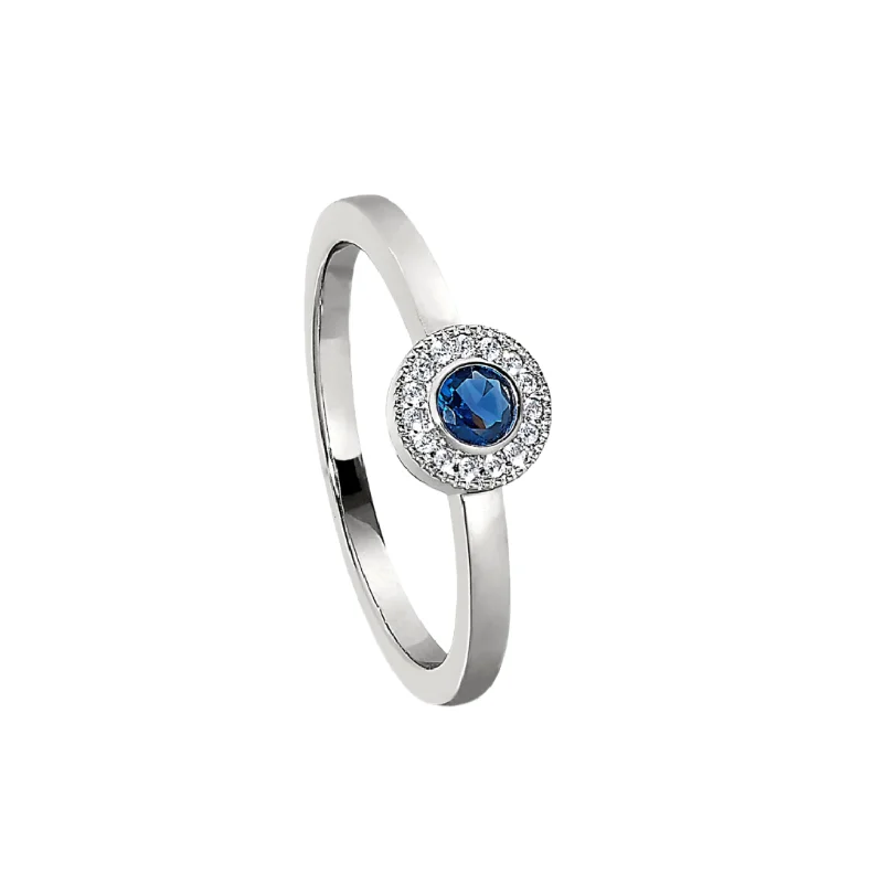 Women stacking gemstone rings -Birth Gems Sapphire Ring