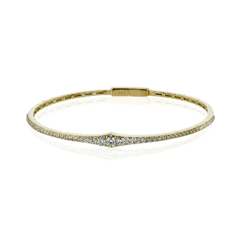 Women rose gold cuff bangles and bracelets -0.89 ctw Diamond Bangle Bracelet