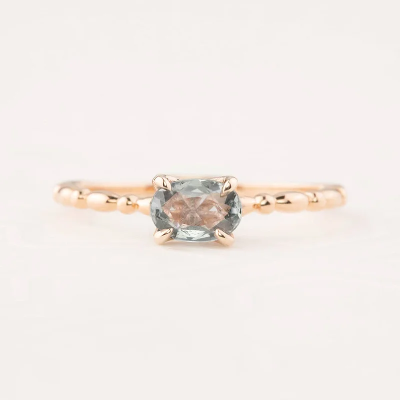 Sleek gold engagement rings for women -Candy Ring 0.40ct Unheated Green Sapphire, 14k Rose Gold (One of a kind)