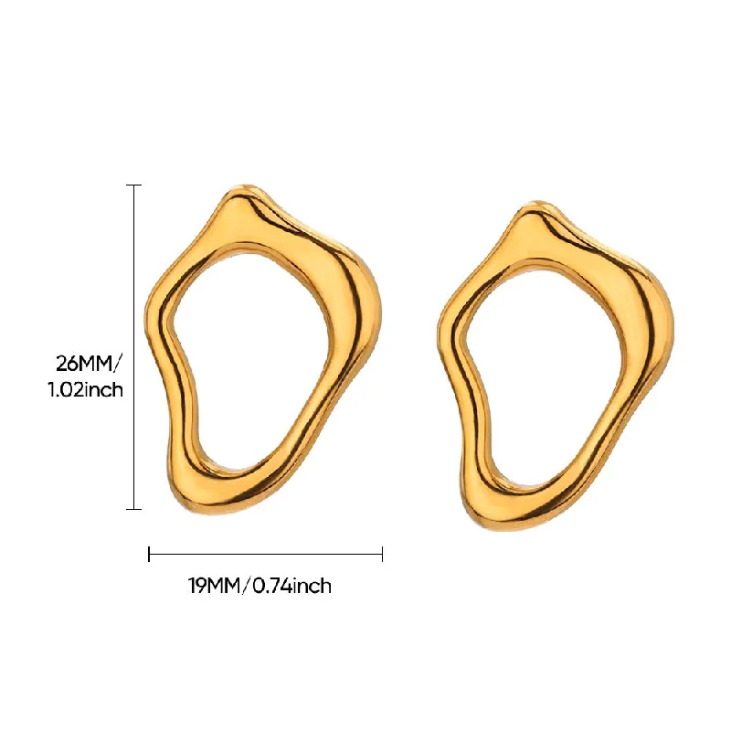 Women heart-shaped earrings -Irregular Wave Stud Earrings