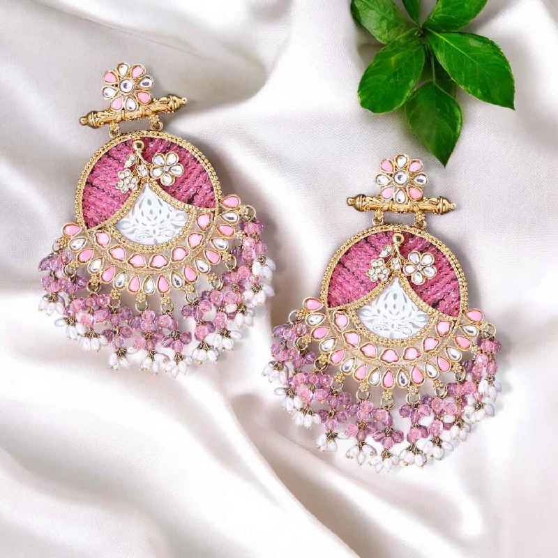 Women pearl stud earrings -Blush Fareena Chandbalis