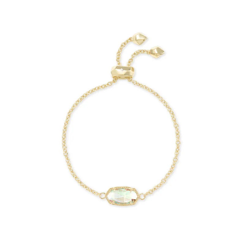 Women luxury gold bangles and bracelets -Kendra Scott Elaina Gold Adjustable Chain Bracelet in Dichroic Glass