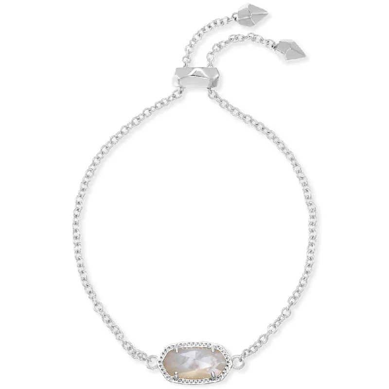 Women minimalist bangles and bracelets -Kendra Scott Elaina Adjustable Chain Bracelet in Ivory Mother-of-Pearl