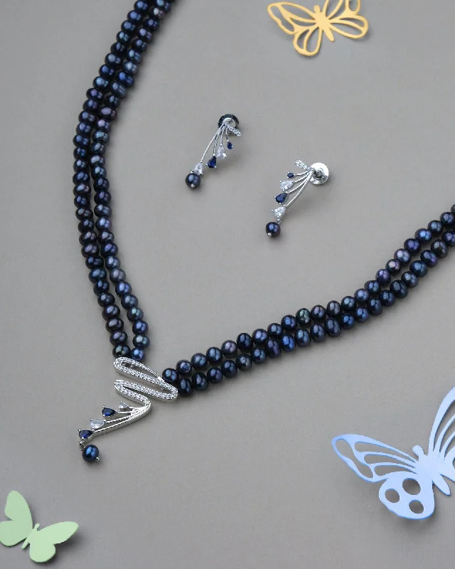 Long necklaces for women -Trendy Beautiful Pearl Necklace Set