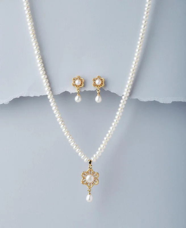 Birthstone necklaces for women -Trendy Real Pearl Necklace Set