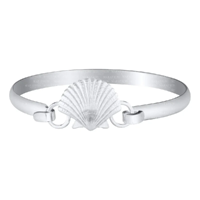 Women stylish bangles and bracelets -Sterling Silver Scallop Top Closure Bracelet