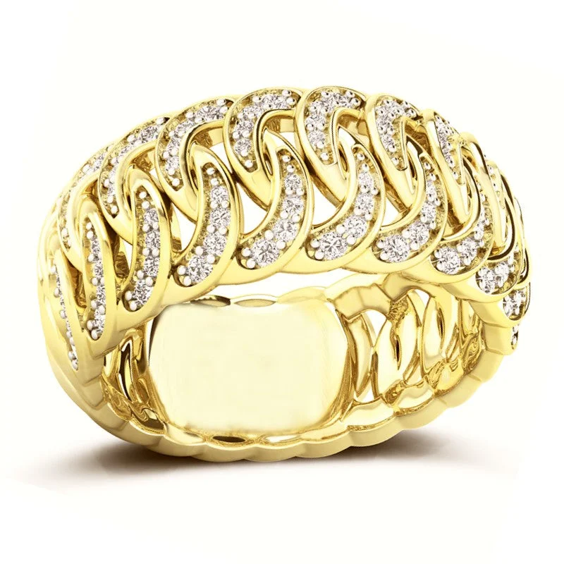 Women luxurious diamond rings -.43ctw Diamond Curb Link Ring