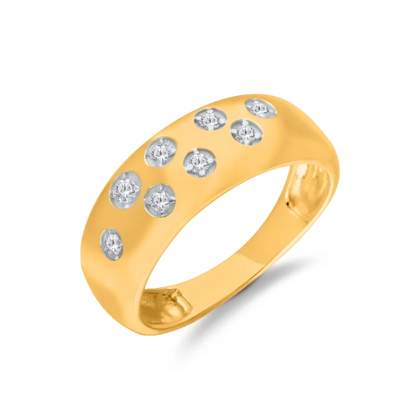 Women art deco rings -Kallati .15ctw Lab Grown Diamond Band