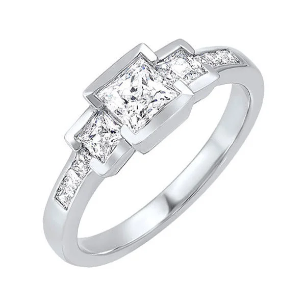 Women custom rings -14Kt White Gold Diamond (2Ctw) Ring