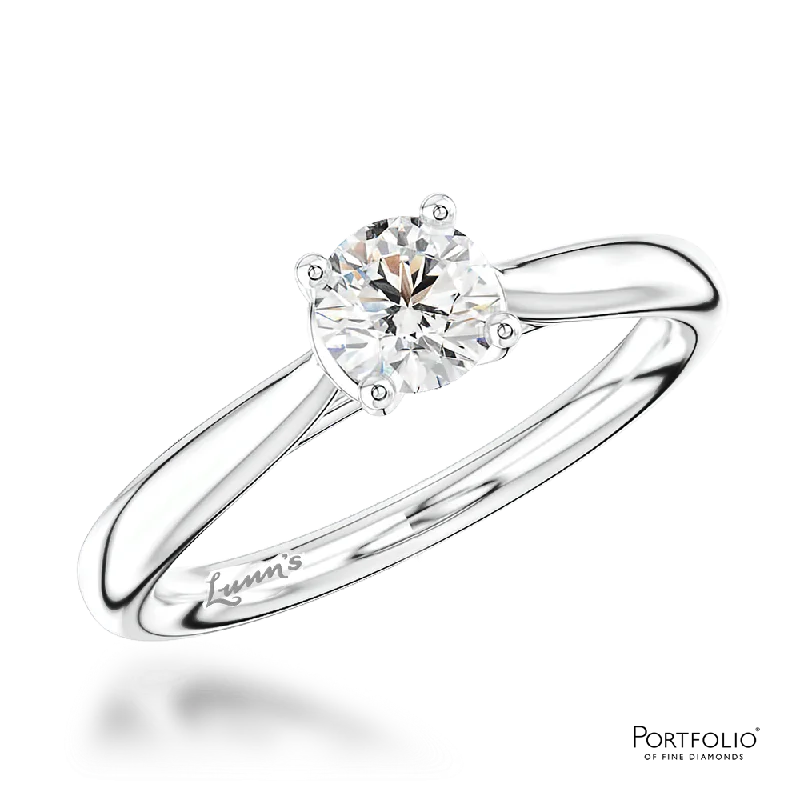 Women solitaire rings -Solitaire 0.40ct F SI1 Diamond Platinum Ring